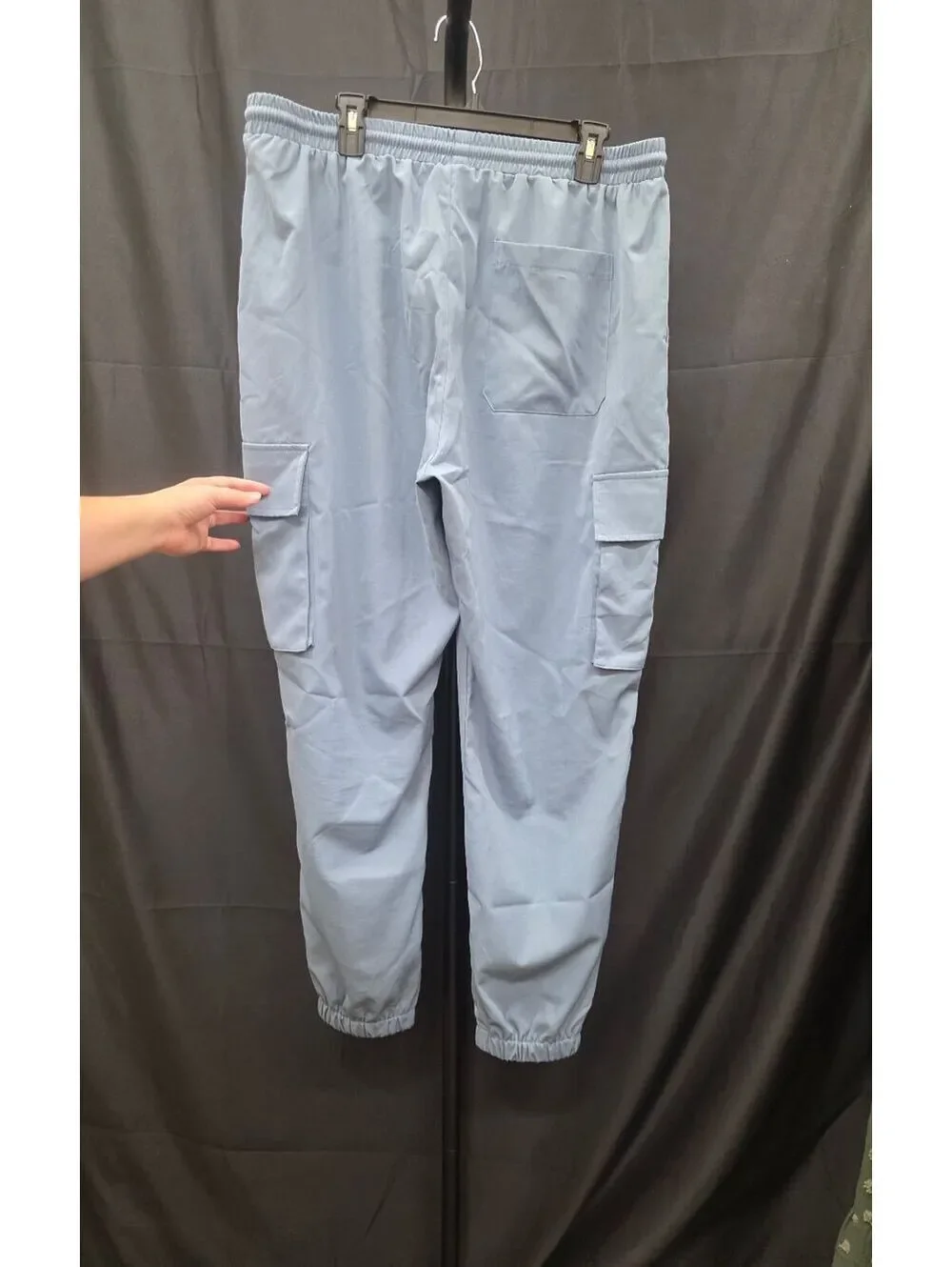 HKS by Boris Mens Baggy Cargo Pants Streetwear Elasticated Leg Multi Pockets XXL